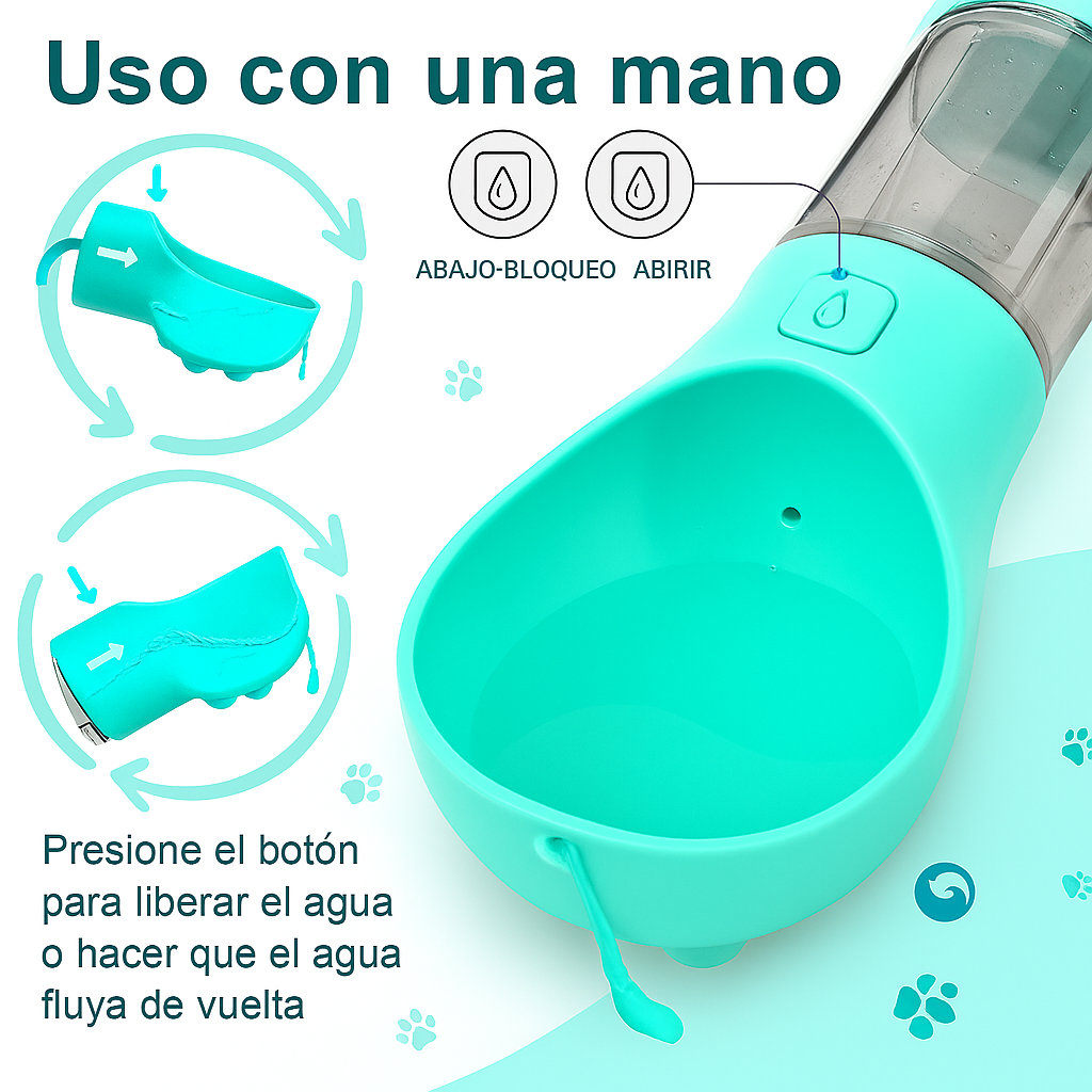 Botella multiuso 4 en 1 para tu mascota