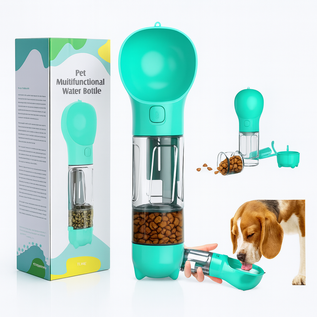 Botella multiuso 4 en 1 para tu mascota